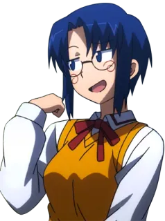😏 アニメ, 女の子, キャラクター, 眼鏡, 漫画 telegram sticker
