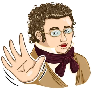 👋 personne, dessin animé, geste de la main, stop, illustration whatsapp sticker