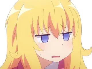 😓 Anime, Desenho animado, Cabelo loiro, Garota, Bonitinha, Expressão, Frustrada telegram sticker