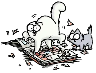 😐 cat, kitten, cartoon, playful, naughty, comic whatsapp sticker