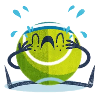 😢 pelota de tenis, llorando, triste, deportes, dibujos animados, emocional telegram sticker