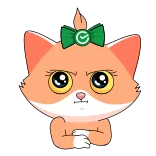 😝 gato, gatinho, animal, fofo, laço, desenho animado, adesivo whatsapp sticker