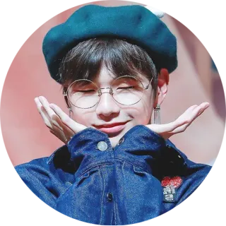 🤗 korea, asia, pria, baret, kacamata bulat whatsapp sticker