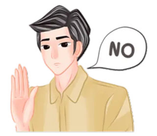 ✋ NO no, parar, negación, mano, hombre telegram sticker