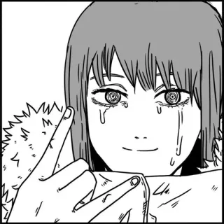 🖇 Makima Chainsaw Man มาคิมะ, Chainsaw Man, อนิเมะ, มังงะ, นิ้วกลาง, ท่าทางหยาบคาย whatsapp sticker