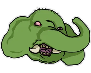 Человек зеленый слоник telegram stickers