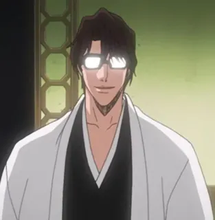 🙂 Aizen Sosuke Bleach anime, manga, glasses, villain telegram sticker