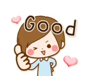 👩‍❤️‍👨 Good Мультик, Большой палец вверх, Хорошо, Позитив, Милый telegram sticker