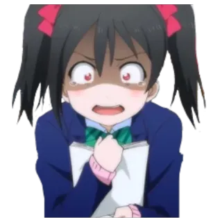 😱 Nico Yazawa Love Live! อนิเมะ, ตัวละคร, การ์ตูน, ผู้หญิง, น่ารัก, สีหน้า telegram sticker