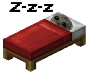 😴 Minecraft Z-Z-Z-Z 마인크래프트, 수면, 침대, 픽셀 아트 whatsapp sticker