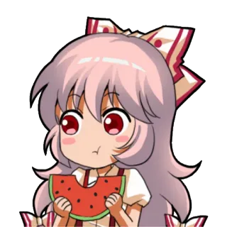 🙂 Anime, Cartone animato, Anguria, Carino, Adesivo telegram sticker
