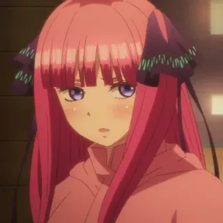 🤨 Nino Nakano The Quintessential Quintuplets Anime, Mangá, Cabelo Rosa, Olhos Roxos, Personagem, The Quintessential Quintuplets, Nino Nakano, Garota Anime telegram sticker