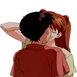 💞 baiser, animé, romance, affection, amour whatsapp sticker