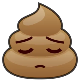 😞 какашка, эмодзи, грустный, несчастный, коричневый, мультфильм whatsapp sticker