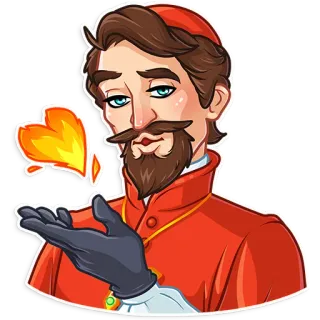 😘 kartun, pria, hati, cinta, api, gestur telegram sticker