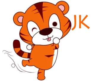 🐯 JK tiger, cartoon, cute, animal, cheerful telegram sticker