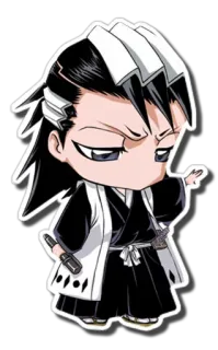 😤 Byakuya Kuchiki Bleach Byakuya Kuchiki, Bleach, Anime, Mangá, Chibi, Personagem whatsapp sticker
