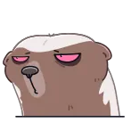 🖕 สัตว์, แร้งน้ำผึ้ง, การ์ตูน, มีม, ง่วง, เบื่อ telegram sticker