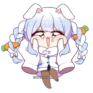 ❤️ @HAWKS Anime, Coniglio, Carino, Illustrazione, Adesivo, Cartone animato whatsapp sticker