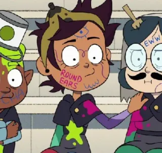 🔮 ROUND EARS, EWW Dessin animé, Personnage, Graffiti, Texte, Autocollants, Offensant telegram sticker