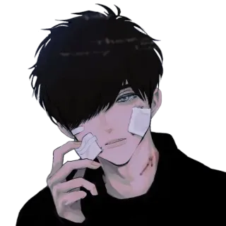 🚸 อนิเมะ, มังงะ, แผลเป็น, บาดเจ็บ, ผ้าพันแผล telegram sticker