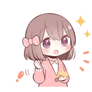 😳 anime, cartoon, cute, kawaii, girl, sparkle telegram sticker