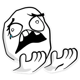 😫 meme, rage face, internet meme, trollface, sad, funny telegram sticker