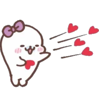 ❣ cute, love, hearts, sticker, cartoon, kawaii, character, seal telegram sticker