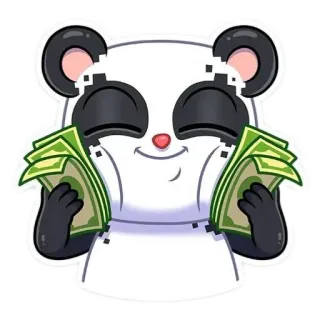 🐦 Panda, Dinero, Efectivo, Riqueza, Éxito, Finanzas, Rico whatsapp sticker