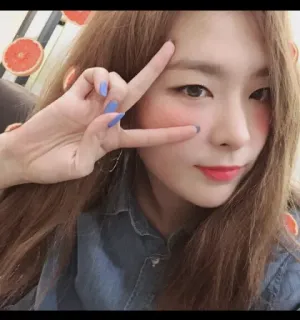 💘 mujer, paz, selfie, chica, corazón con los dedos, coreano, asiático telegram sticker