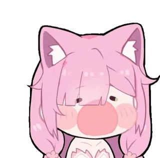 ๐ธ gatto, rosa, anime, ragazza, carino telegram sticker