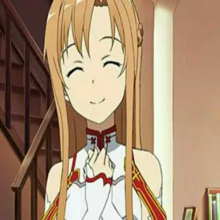 ☺️ Asuna Yuuki Sword Art Online anime, ragazza, personaggio, sorridente, Asuna, Sword Art Online telegram sticker