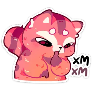 🤔 XM XM panda vermelho, adesivo, fofo, animal, desenho animado, gesto obsceno whatsapp sticker