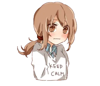 👩 KEEP CALM Anime, Chibi, Ruhe bewahren, Süß, Mädchen telegram sticker