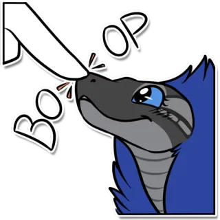 🐍 BOOP boop, dedo, nariz, fofo, animal, desenho animado whatsapp sticker