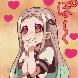 💞 Yashiro Nene Toilet-bound Hanako-kun ぽ anime, manga, cute, hearts, blush, kawaii, japanese telegram sticker