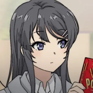 🐰 Mai Sakurajima Rascal Does Not Dream of Bunny Girl Senpai 애니메이션, 소녀, 포키, 청춘돼지 whatsapp sticker