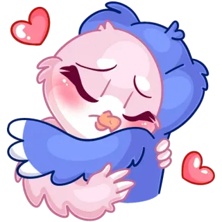 ❤️ uccelli, amore, affetto, abbraccio, cuori, carino telegram sticker