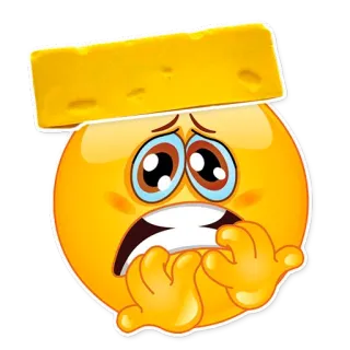 😢 Emoji, Fromage, Effrayé, Anxieux, Nerveux telegram sticker