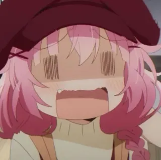 🌸 Anime, Cartone animato, Espressione, Scioccato, Capelli rosa telegram sticker