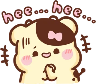 😆 hee...hee cute, cartoon, hamster, animal, kawaii, sticker telegram sticker