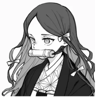 🌸 Nezuko Kamado Demon Slayer 애니메이션, 귀멸의 칼날, 네즈코, 카마도 네즈코, 만화, 귀여운, 카와이 telegram sticker