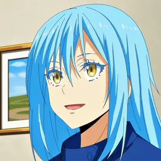 💧 Rimuru Tempest That Time I Got Reincarnated as a Slime anime, Rimuru Tempest, That Time I Got Reincarnated as a Slime, isekai, blue hair, manga telegram sticker