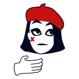😐 mime, french, beret, art, character, cartoon, silent, actor telegram sticker