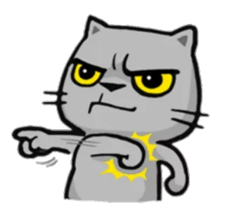 😡 Katze, Sticker, wütend, zeigend, Cartoon telegram sticker