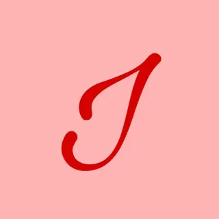 🚫 Буква J, Алфавит, Курсив, Красный, Инициал whatsapp sticker
