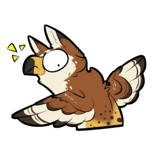 😨 bird, cartoon, animal, sticker, flying, animated telegram sticker