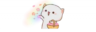 💞 แมว, คาวาอิ, น่ารัก, รุ้ง, ดอกไม้, สติกเกอร์, ศิลปะ telegram sticker