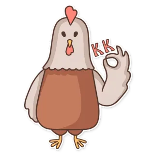 👌 KK ayam, binatang, oke, gestur, emoji, burung telegram sticker