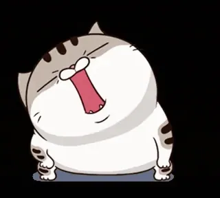 💃 mèo, ngáp, dễ thương, động vật, hoạt hình whatsapp sticker